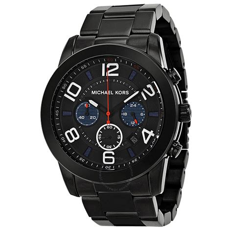 michael kors mercer chronograph watch black|Michael Kors black watch men.